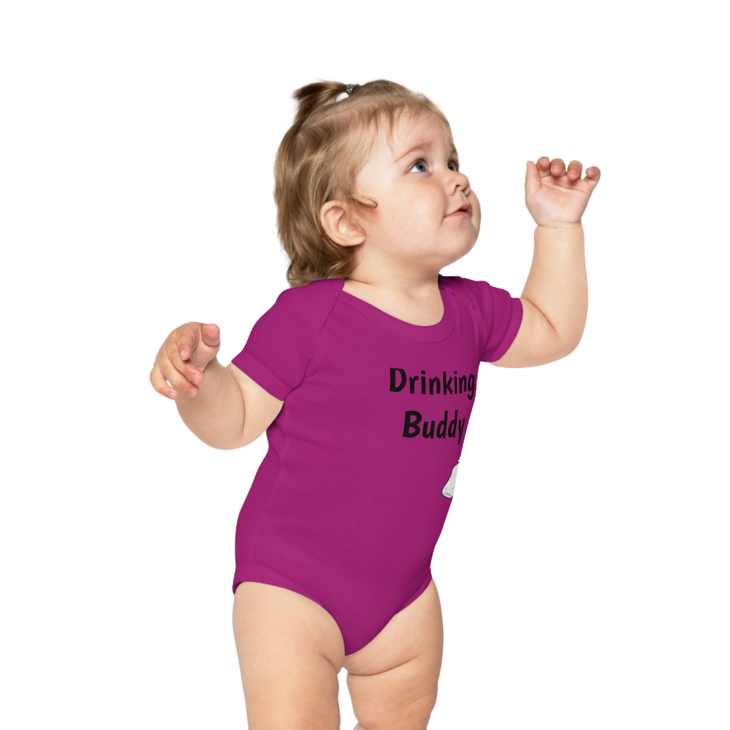 Baby Bodysuit - Combed Cotton - DRINKING BUDDY