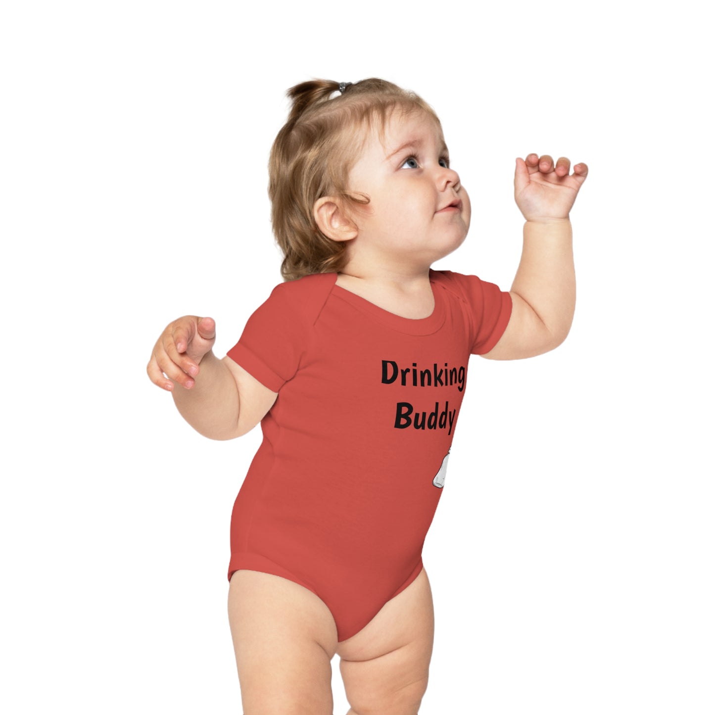 Baby Bodysuit - Combed Cotton - DRINKING BUDDY