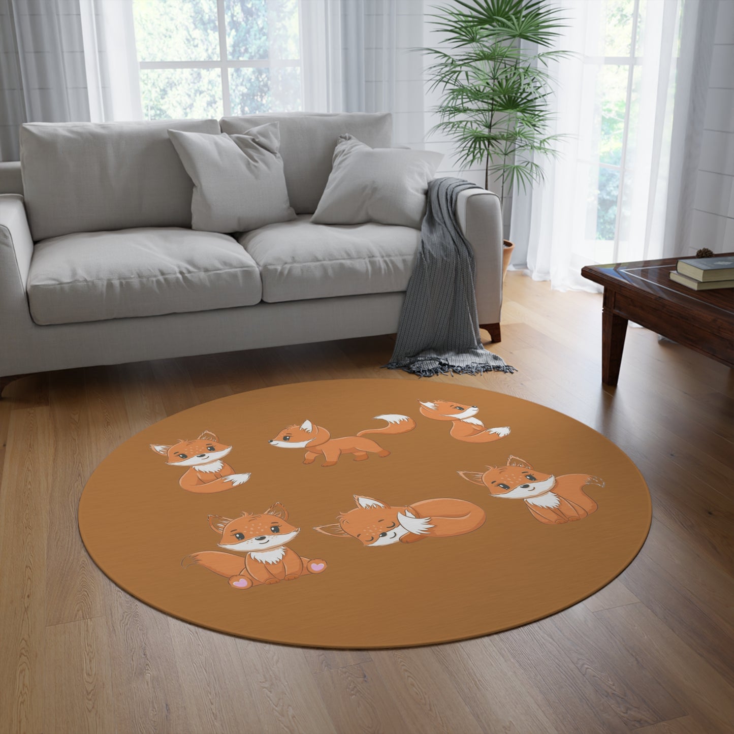 Nursery Fox Round Rug