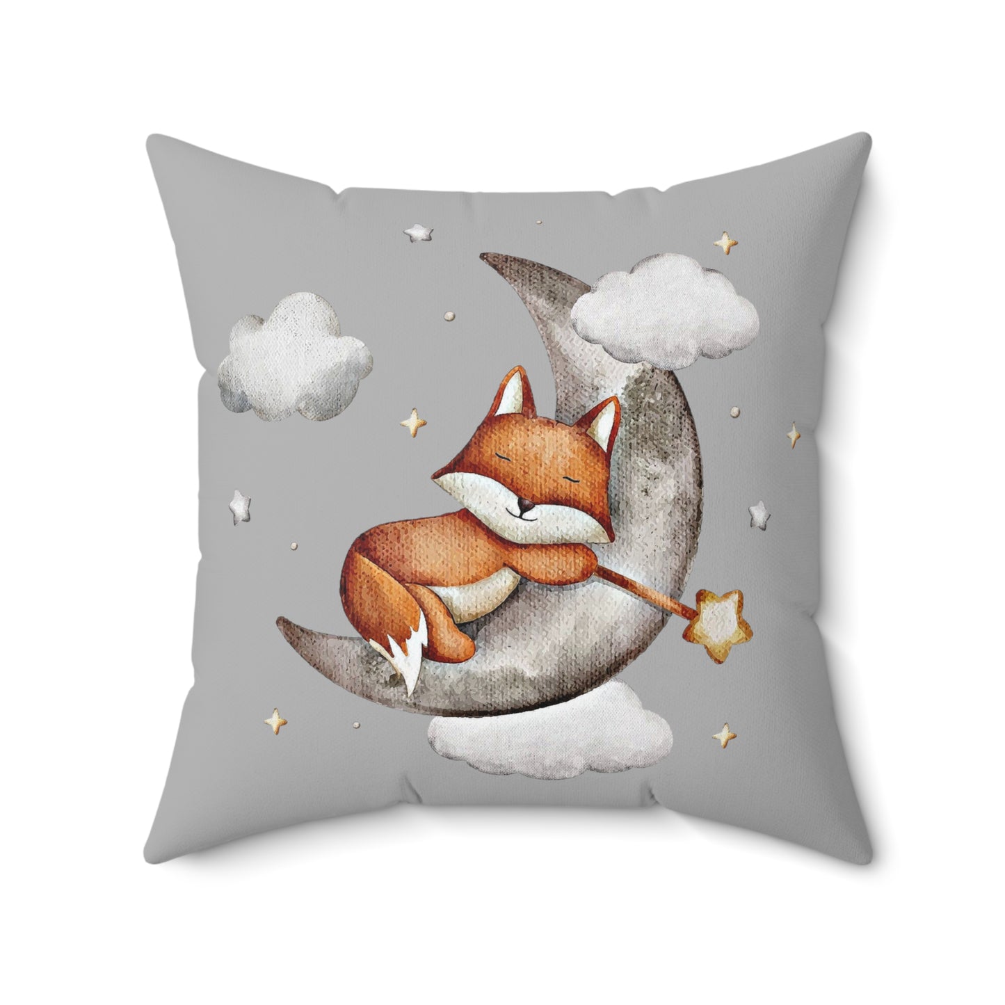 Sleepy Fox pillow Spun Polyester Square Pillow
