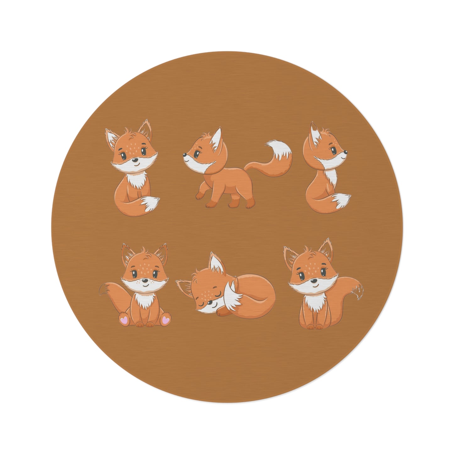 Nursery Fox Round Rug