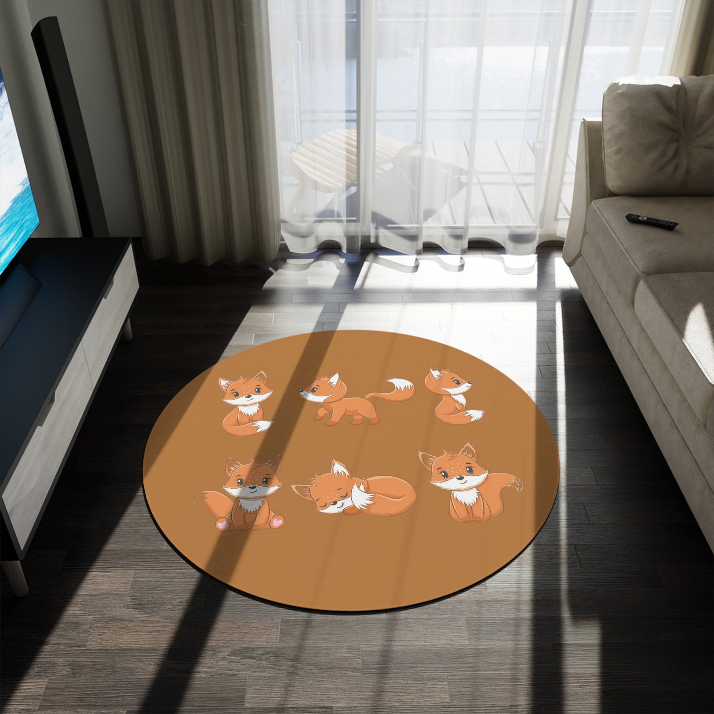 Nursery Fox Round Rug