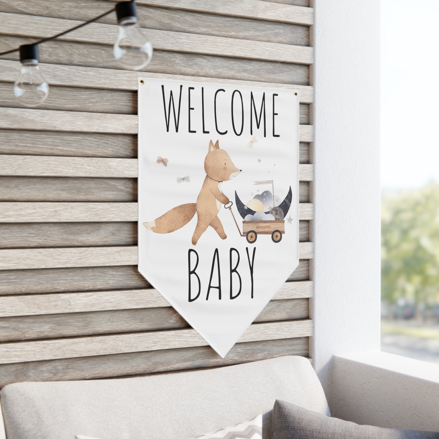 WELCOME BABY FOX Pennant Banner