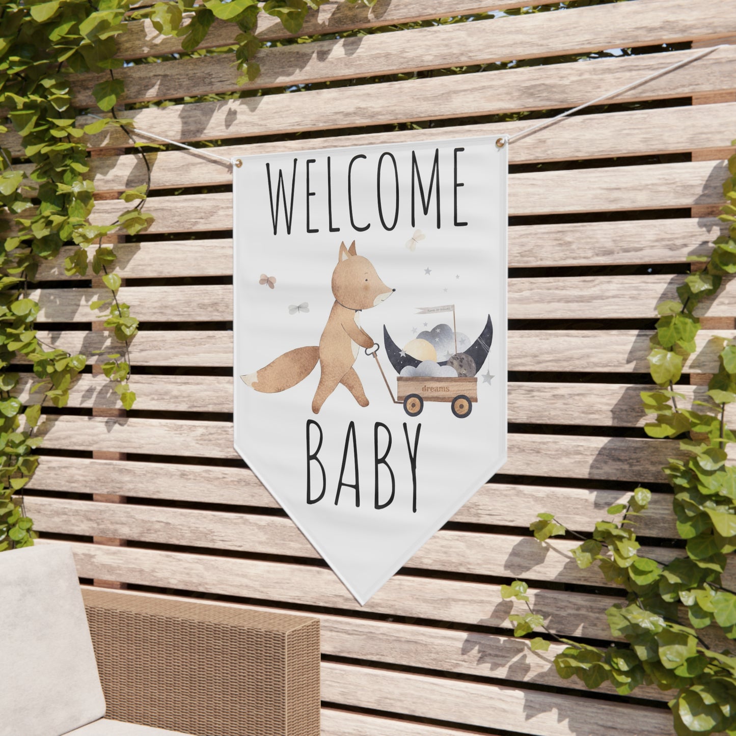 WELCOME BABY FOX Pennant Banner